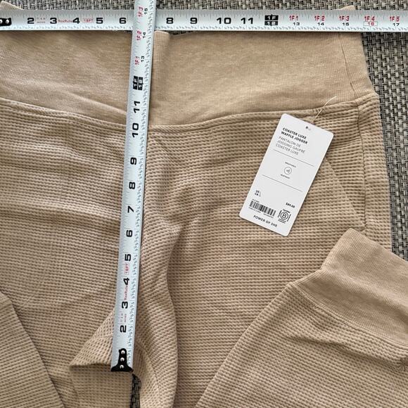 ATHLETA NWT Coaster Luxe TencelCotton Waffle High Rise Jogger L DUNE HEATHER TAN - Picture 3 of 3